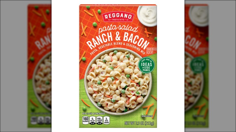 Reggano Ranch and Bacon Pasta, Vegetable Blend, and Seasoning Mix on a white background.