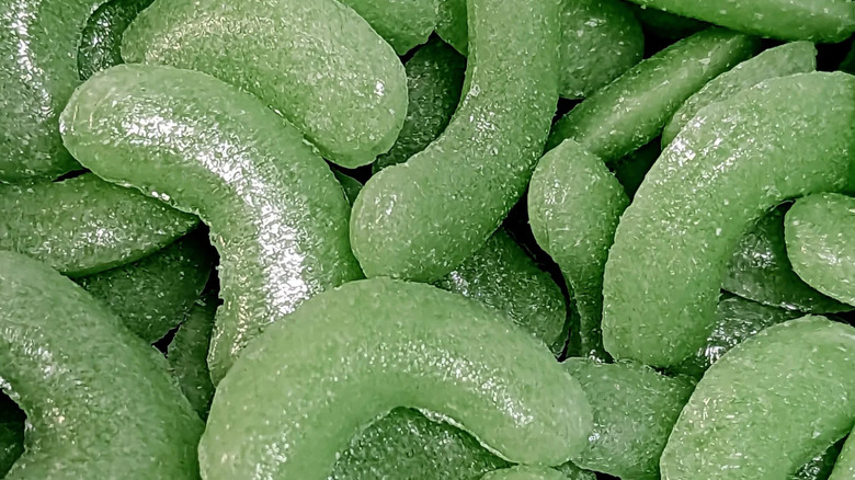A pile of DILL-icious Hard Candy, Dill Pickle Flavor, from Lofty Pursuits