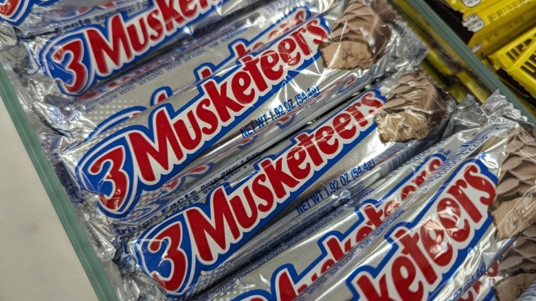 3 Musketeers candy bars stacked