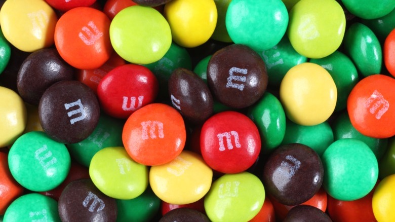 Close-up of M&Ms candy