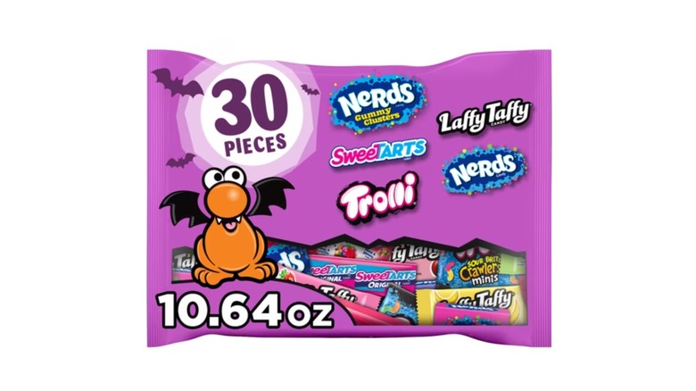 Product image of Nerds Halloween variety bag on a white background.
