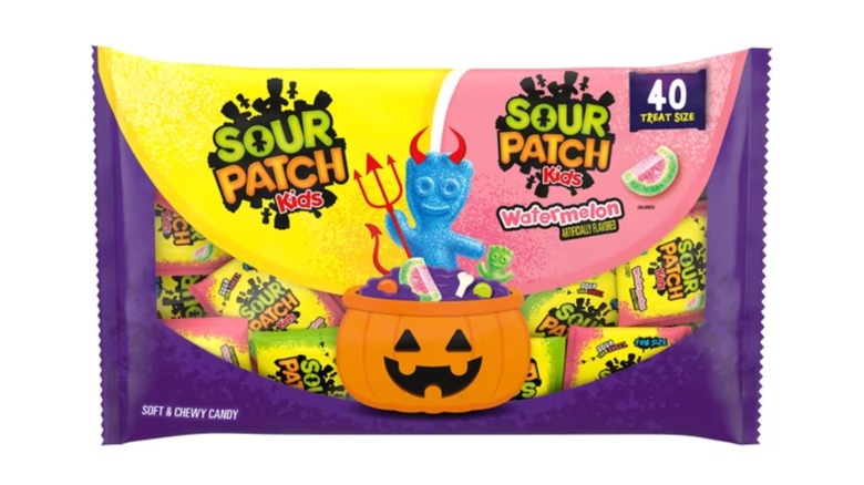 Product image of Sour Patch Kids Halloween Candy bag on a white background.
