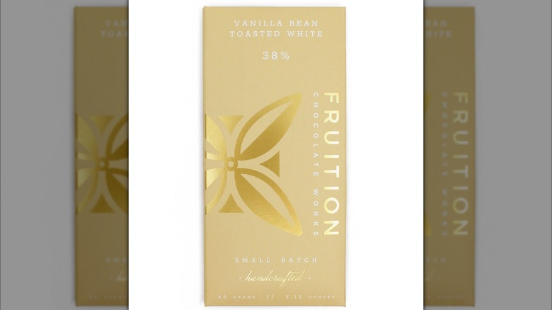 Fruition handcrafted vanilla bean toasted white chocolate bar