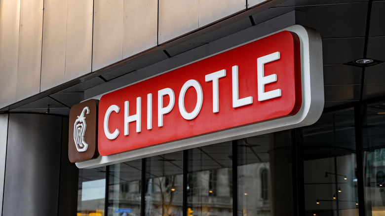 The signage of a Chipotle restaurant