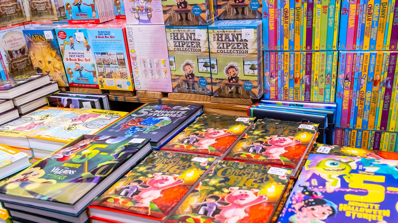 Piles of children books for sale at a local Costco book section, Los Angeles, CA, USA October 19th 2021.