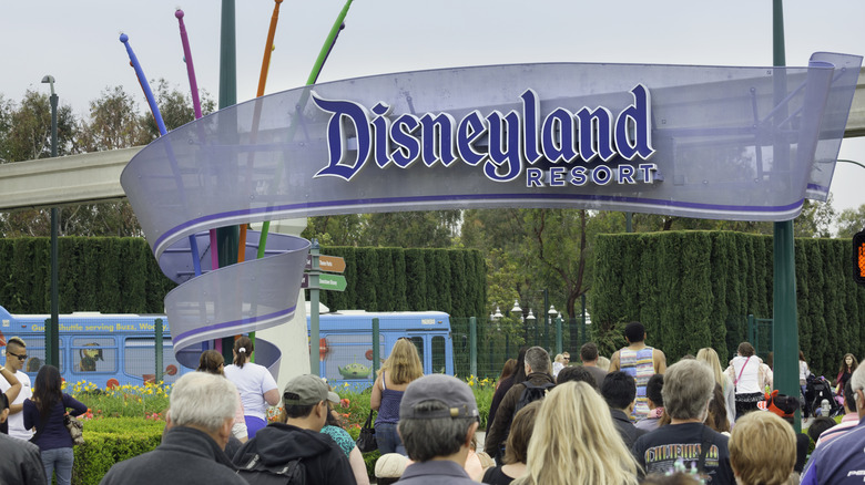 Entrance gate at Disneyland in California 2013.