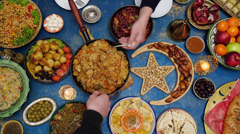 Assorted dishes at an Eid meal
