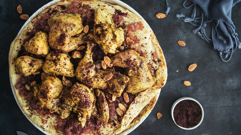 Palestinian chicken musakhan with sumac