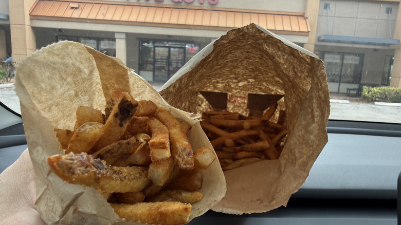 Five Guys fries out of car window