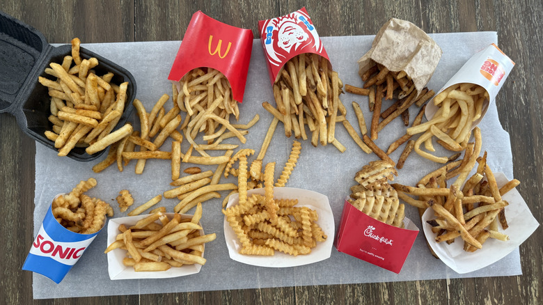 Mixture of Fast Food French fries