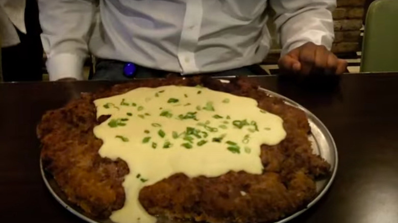 Giant chicken fried steak at Cowtown Diner