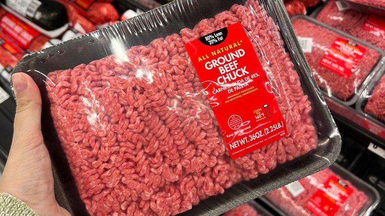 Raw ground meat on paper