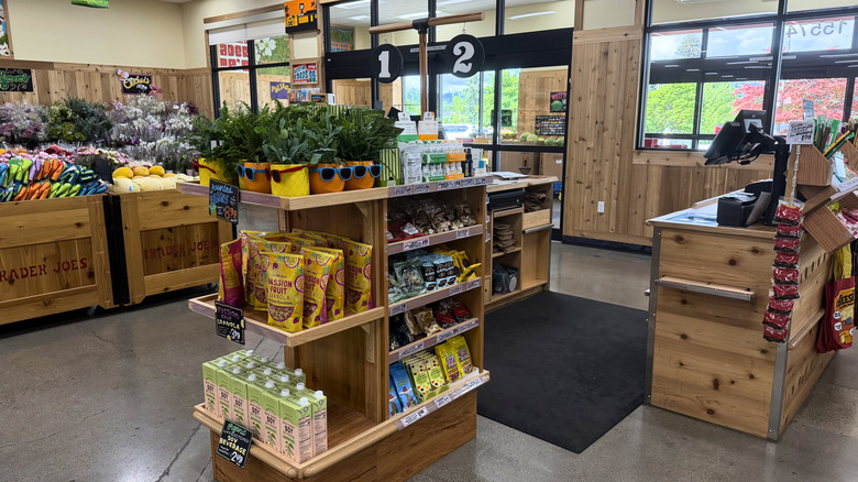 The checkout at a Trader Joe's store