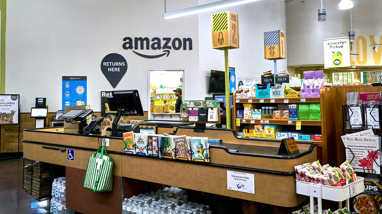 The Amazon returns area of a Whole Foods store