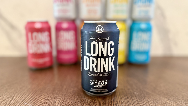 Strong Citrus Long Drink in front of other Long Drink flavors