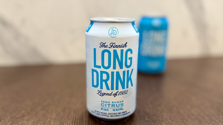 Zero Sugar Citrus Long Drink in front of a full sugar version of the flavor