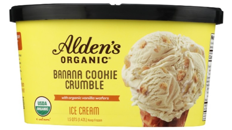 carton of Alden's Organic Banana Cookie Crumble ice cream