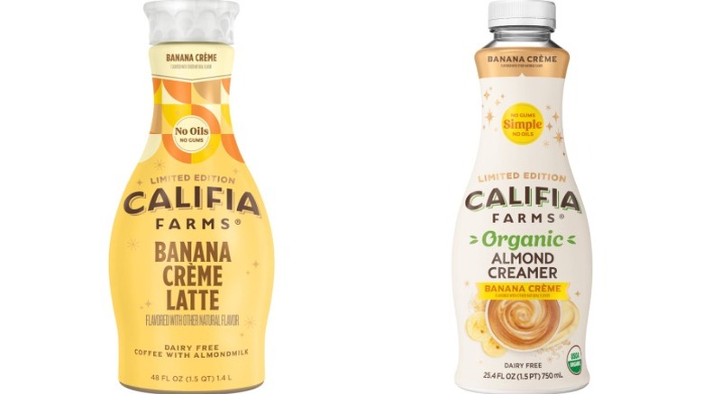 Califia Farms Banana Crème Organic Almond Creamer and Califia Farms Banana Crème Latte