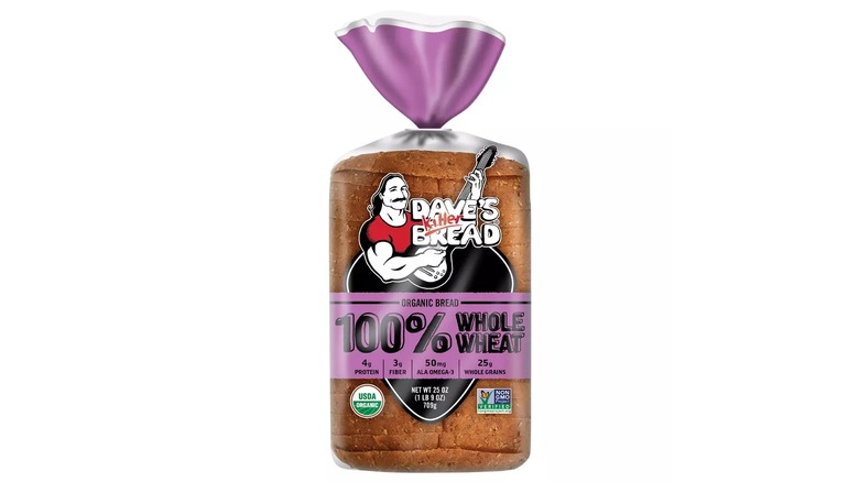 a loaf of Dave's Killer Bread 100% Whole Wheat