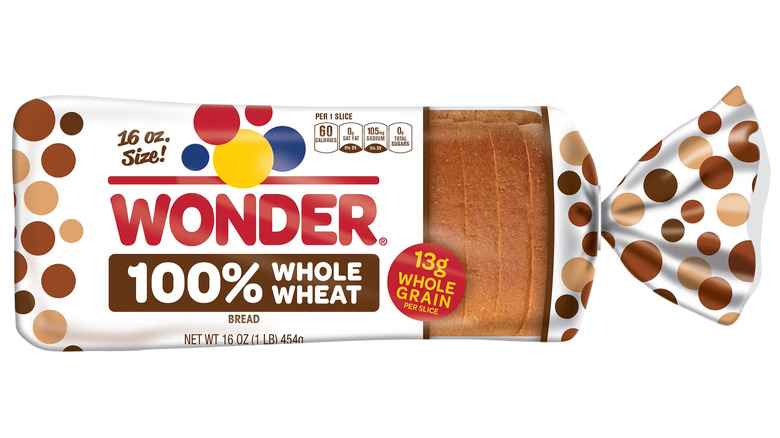 A loaf of Wonder Small 100% Whole Wheat bread