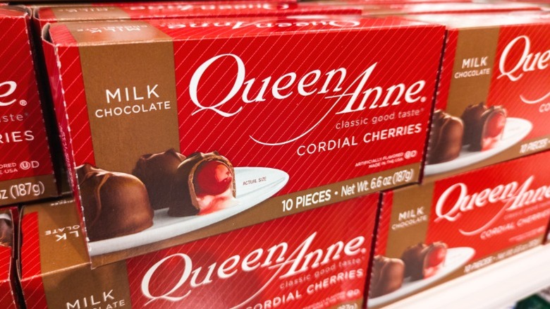 Boxes of Queen Anne Cordial Cherries.