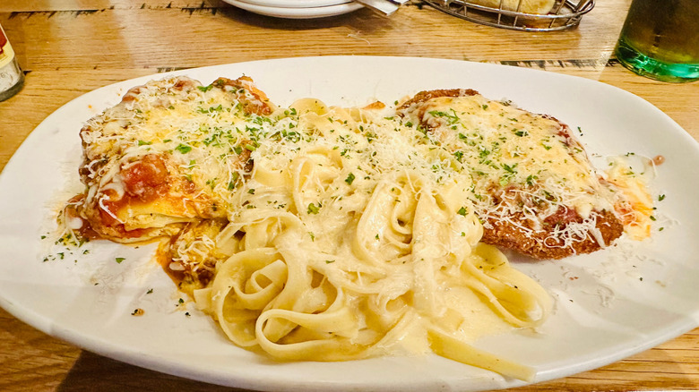 Giant bowl of pasta from Olive Garden