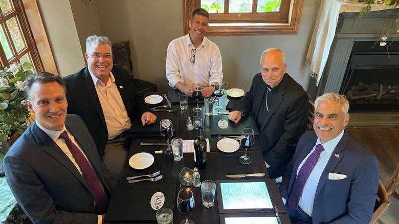 A group, including Pope Leo XIV, dines at Ivy