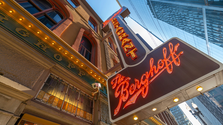 Exterior sign of The Berghoff
