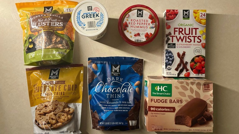 Sam's Club food packages on counter