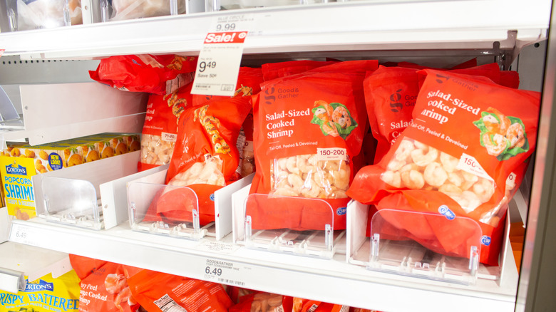Packages of shrimp at Target