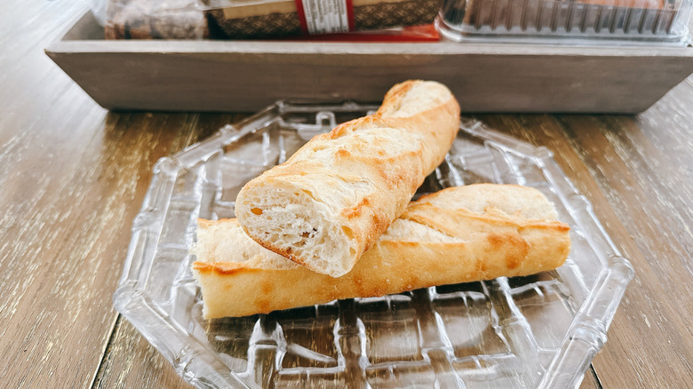 Trader Joe's Organic French Baguette on a glass plate