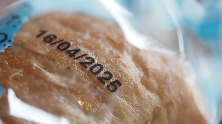 a loaf of bread with the expiration date clearly shown on the top of the package