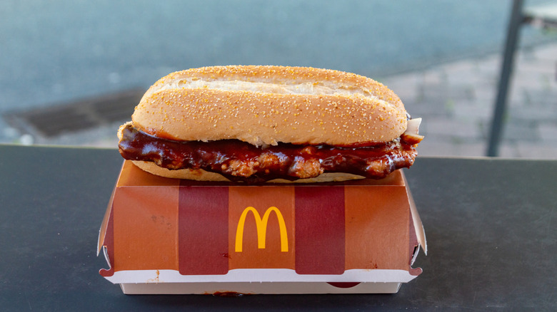 McRib on top of container