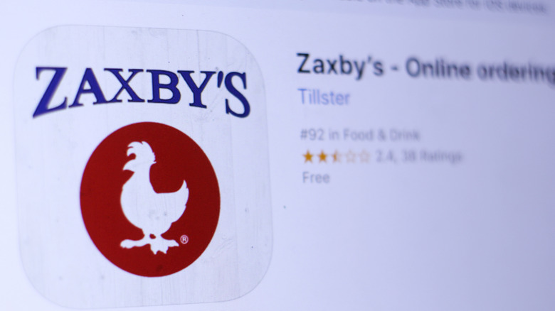 Zaxby's app screen