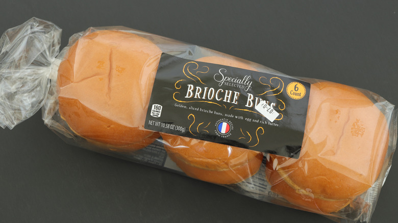 Package of brioche buns from Aldi