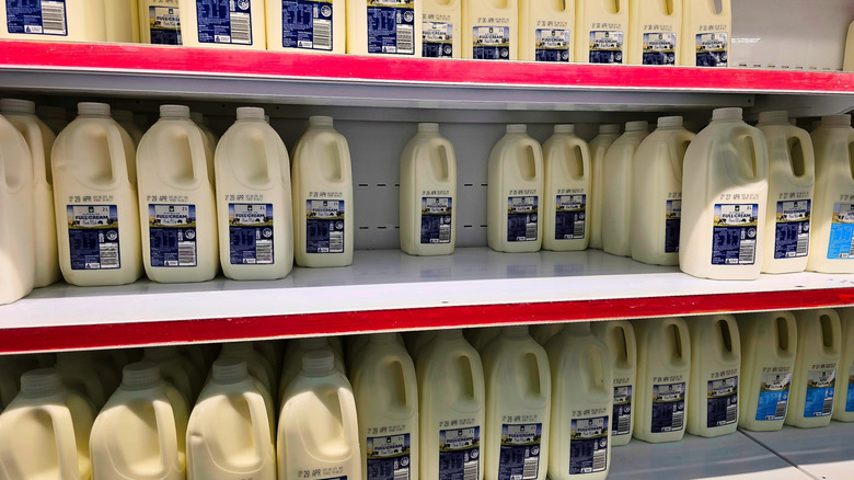 Milk section at Aldi