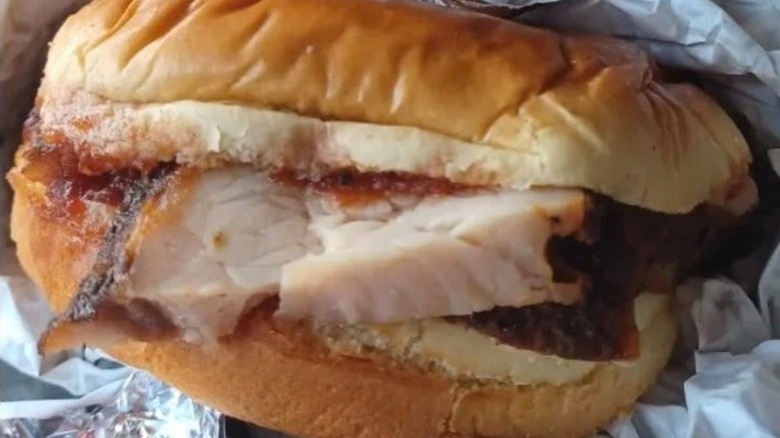 Buc-ee's BBQ turkey sandwich