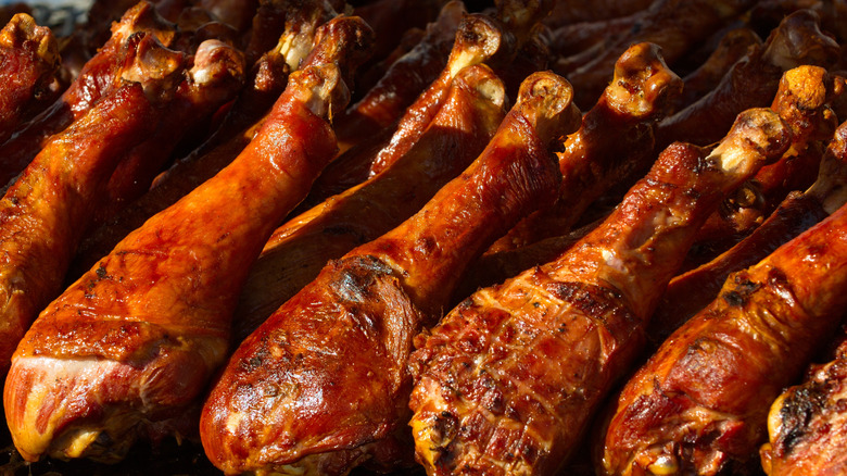 Turkey legs on grill