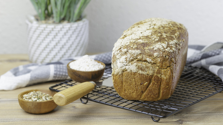 Freshly Baked Bread on Cooling Rack
