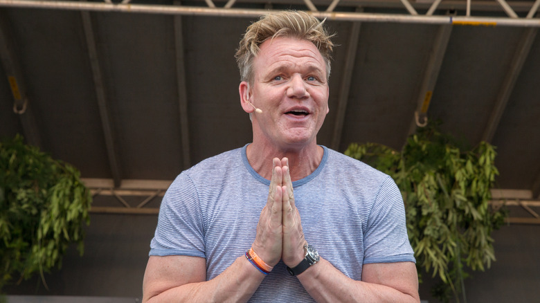 Gordon Ramsay pressing his hands together