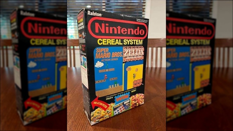 The Nintendo Cereal System. Super Mario Bros cereal and Zelda Adventure cereal made by Ralston.