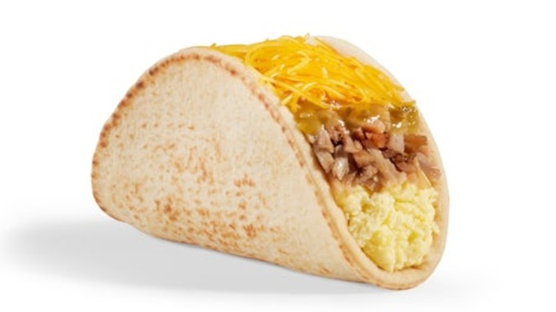 Del Taco Big Fat Breakfast Taco product image on a white background.