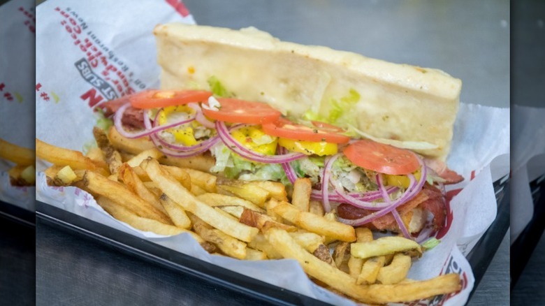The Classic Italian with fries from Penn Station