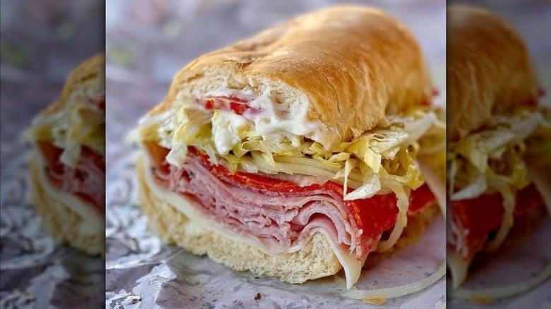 Half of an Original Italian from Jersey Mike's on a paper wrapper