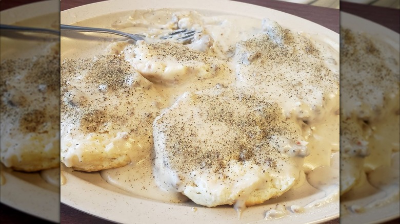 Biscuits with Gravy at Tudor's Biscuit World