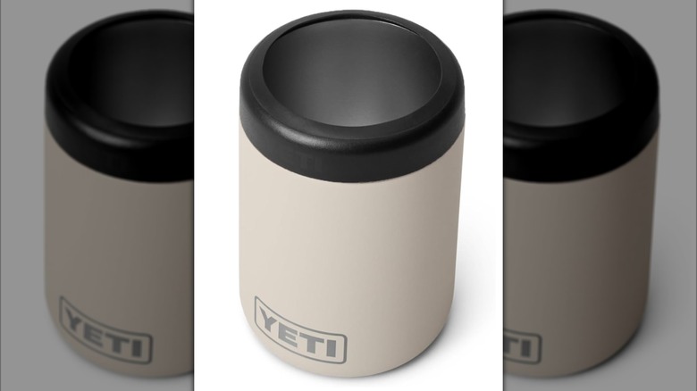 Taupe Yeti Rambler Colster can insulator on white background