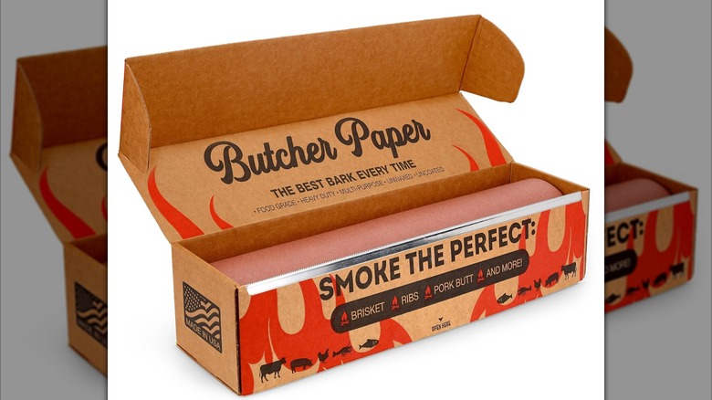 Box of Bryco Goods pink butcher paper