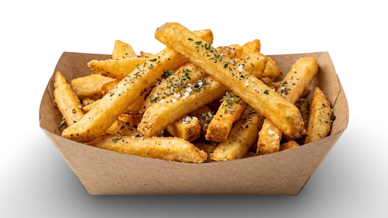 Compound Butter or Cowboy Butter Seasoned French Fries with Herbs