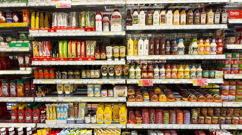 Condiments Aisle at grocery store