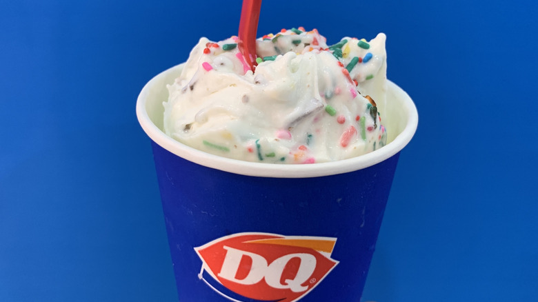 A Dairy Queen Blizzard with sprinkles on top